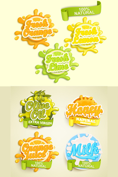 果汁饮料酸奶LOGO元素