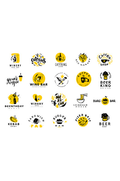 快餐饮料矢量LOGO元素