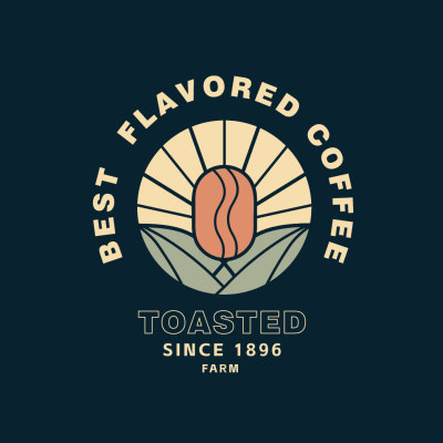 简约创意复古自然咖啡店logo图标AI