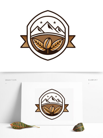 简约咖啡豆标志logo