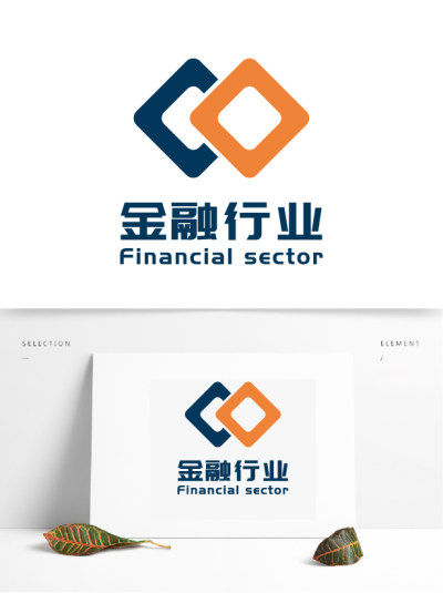 金融行业菱形重叠logo设计