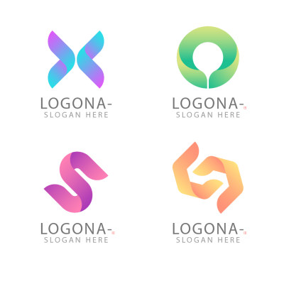 马卡龙色调清新商业logo设计