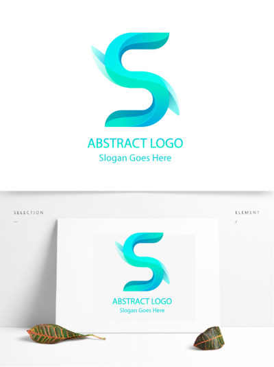 马卡龙色调清新字母S商业logo设计