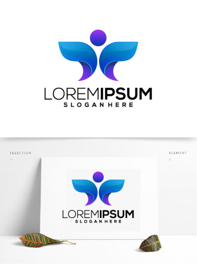 蝴蝶形状女性美容美业logo设计