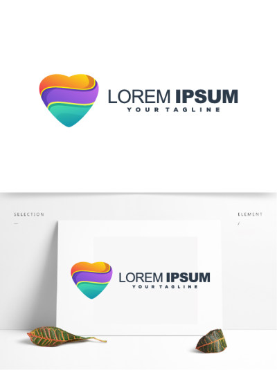 爱心形状女性美容美业logo设计