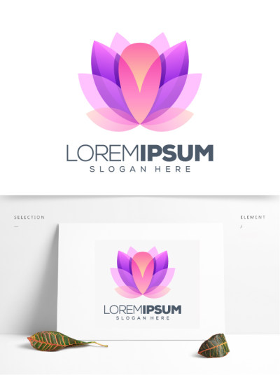 粉紫渐变女性美容美业行业logo设计