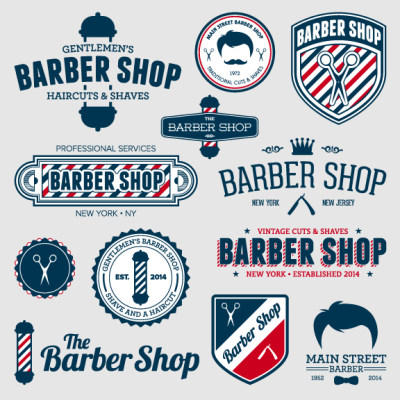 理发店发艺美发图标LOGO设计