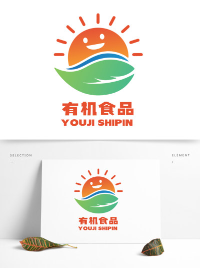 卡通可爱有机食品logo