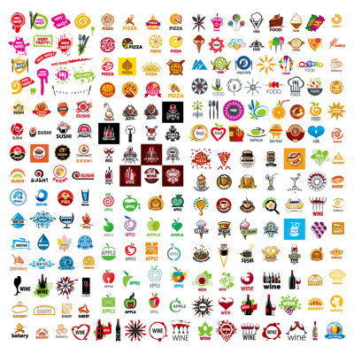 甜品小吃咖啡红酒快餐店LOGO素材