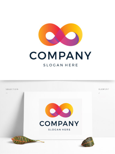 无穷符号寓意科技IT行业logo设计