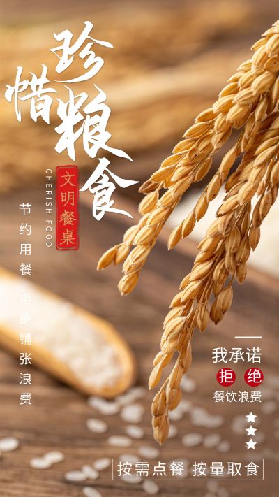 珍惜粮食公益海报