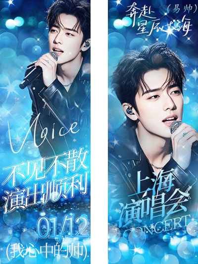 蓝色梦幻明星演唱会应援手幅