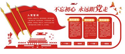 不忘初心永远跟党走红色党建文化墙