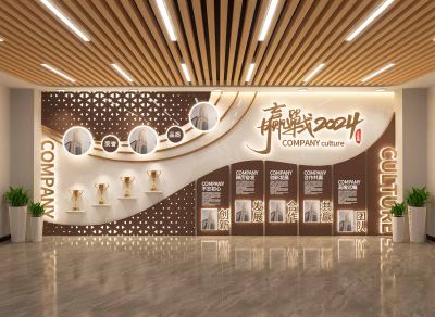 棕色亚克力背光企业荣誉企业历程大气