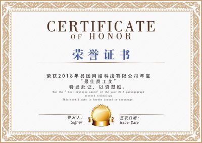 简约花纹优秀荣誉奖状