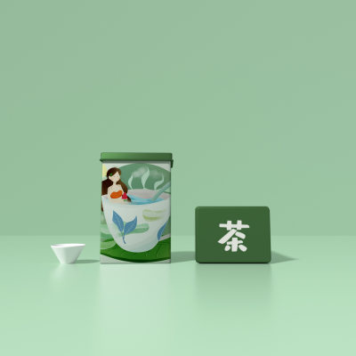 茶叶罐茶杯国潮包装样机