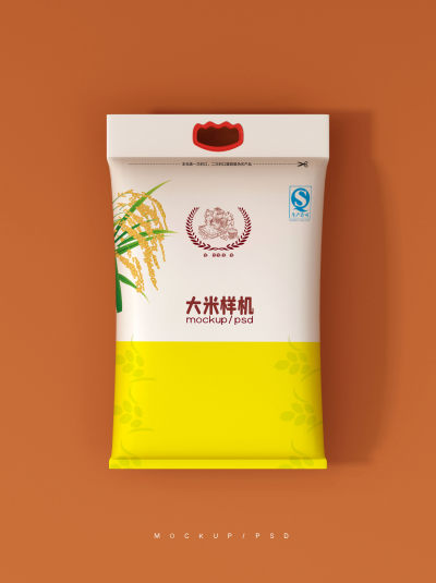原创3D大米包装袋样机