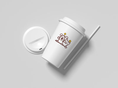 原创简咖啡杯奶茶杯品牌提案logo样机