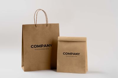 牛皮纸手提袋logo样机