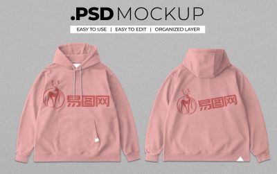 粉色简约卫衣长袖衣服样机logo样机