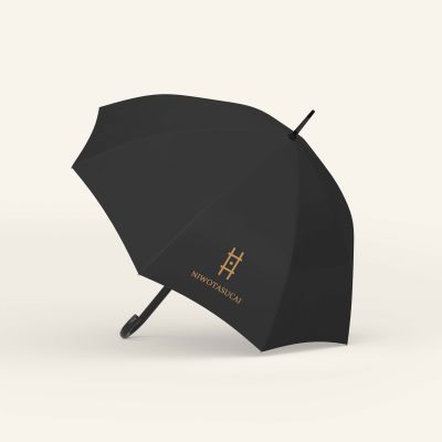 黑色长柄伞logo样机