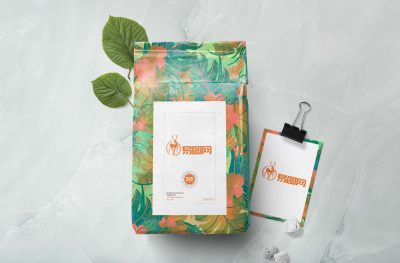 文艺清新茶包logo样机效果图