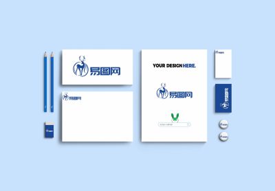 蓝色简约产品VI展示样