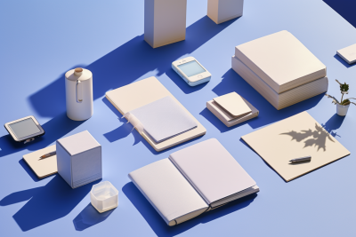 紫色清新文创品牌VI设计展示样机效果图