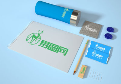 简约蓝色企业办公vi样机