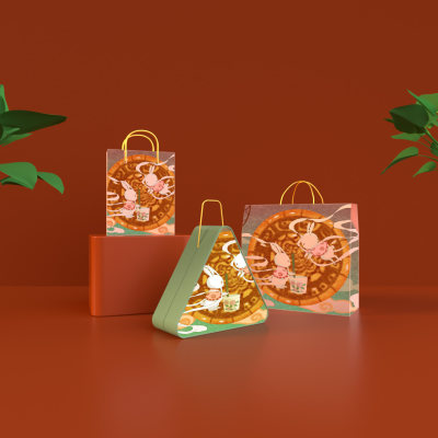 中秋月饼礼品盒国潮包装vi样机