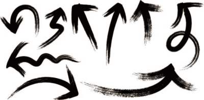 手绘毛笔风格箭头