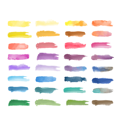 水彩墨迹喷绘笔刷彩色水彩笔刷