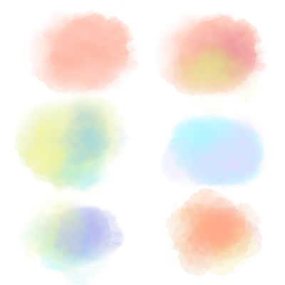 水彩墨迹笔刷彩色水彩墨迹psd水彩笔刷元素