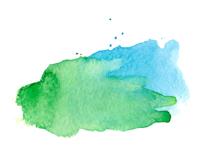 绿色笔刷墨迹水彩