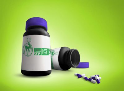 药品瓶子贴图包装盒
