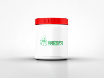 红色药品瓶子贴图包装盒