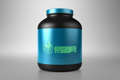 蓝色药品瓶子贴图包装盒