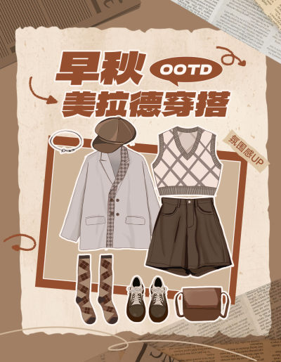 秋冬女装服装美拉德穿搭指南咖色简约