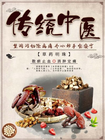 天猫母亲节传统中医质感医疗保健促销海报