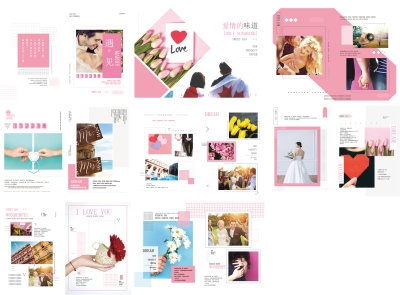 清新风格白色婚纱摄影画册模版画册