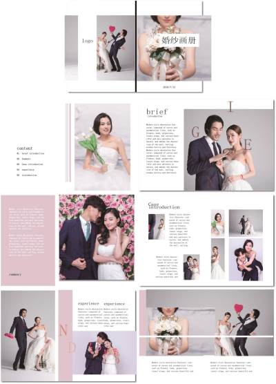 简洁时尚浪漫婚纱摄影产品画册