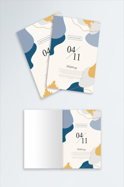 高端纹理莫兰迪邀请函封面