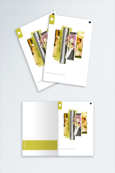 简单婚纱画册清新画册封面