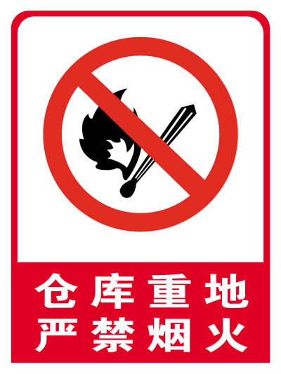 禁止烟火警告牌