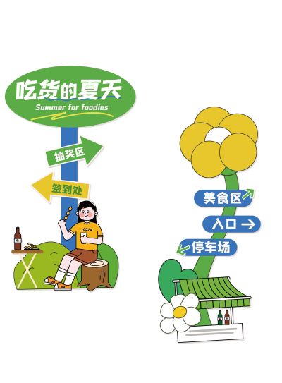 吃货活动狂欢导视牌