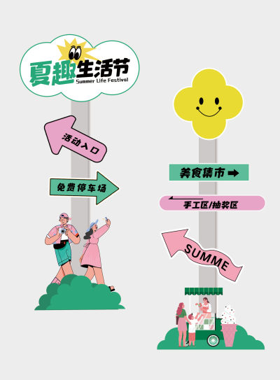 夏趣生活节户外活动物料指示牌