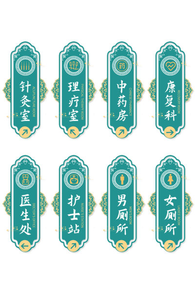 中国风中医院导视门牌