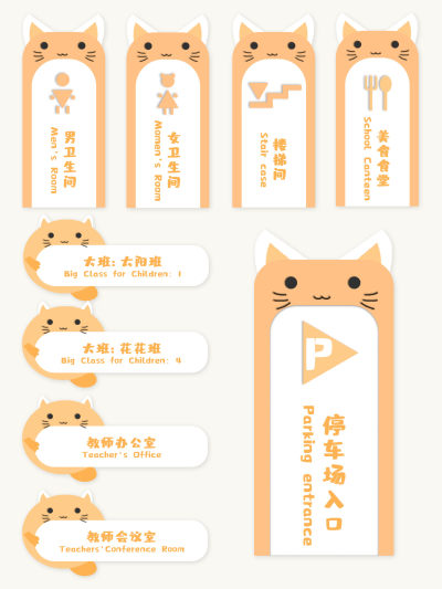 幼儿园艺术导视门牌