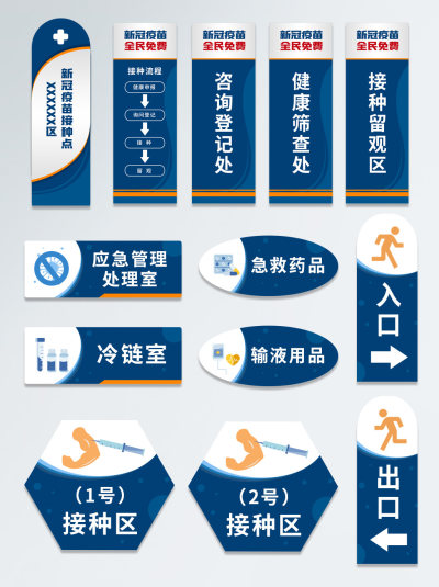 疫苗接种现场vi导视标识