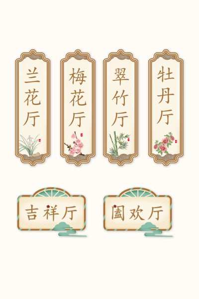 仿古风餐厅导视系统门牌